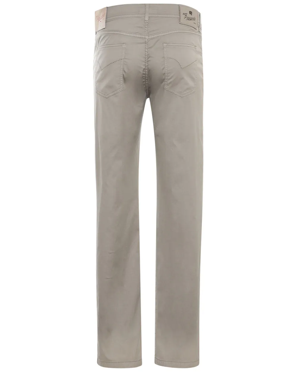 Khaki Cotton Blend Lightweight Stretch Chino Pant