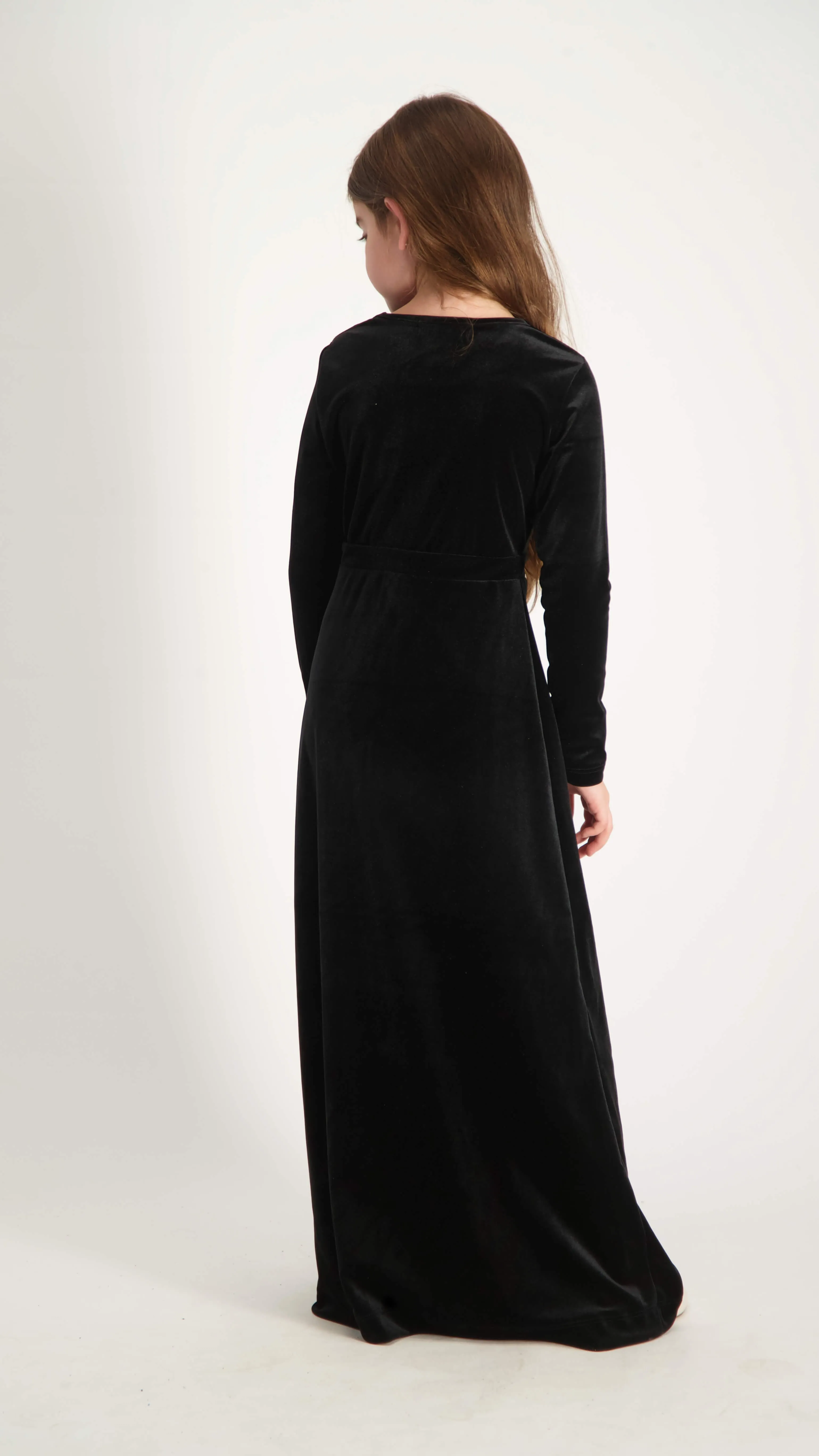 Kids Maxi Velvet Dress / Black