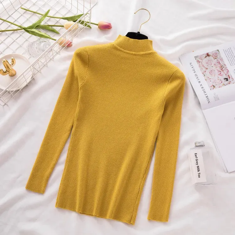 Knitted Casual Turtle Neck Pullover Tops