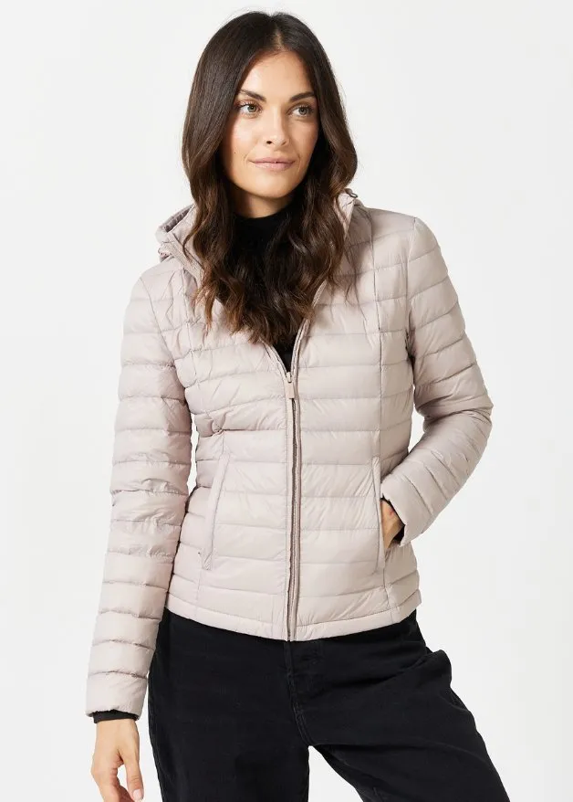 Latte Duck Down Puffer Jacket