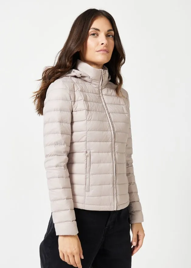 Latte Duck Down Puffer Jacket