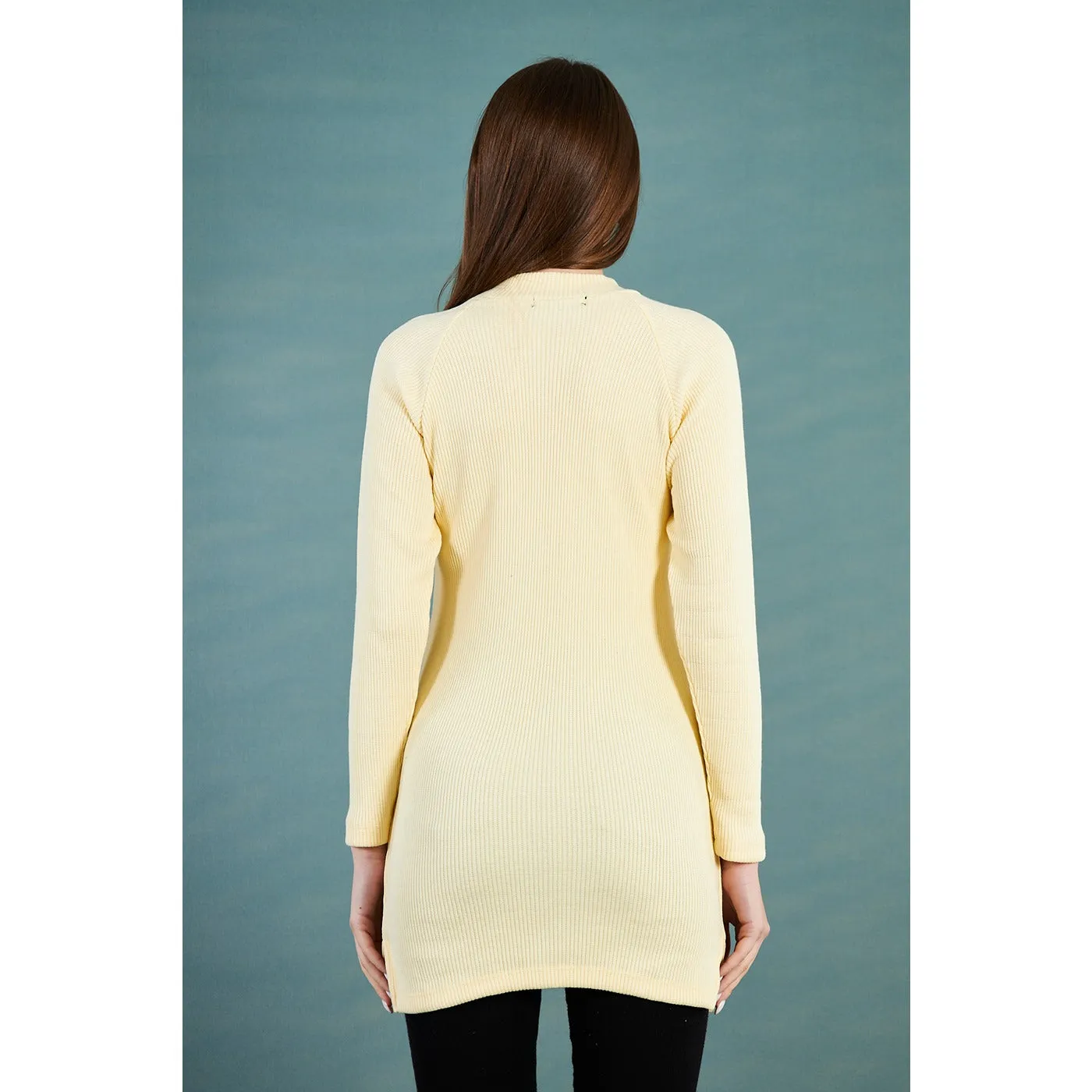 Lemon Ribbed Long Sweatshirt