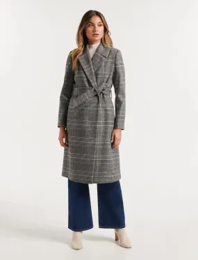 Lexi Belted Check Coat