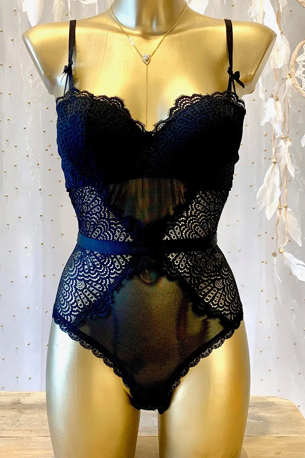 Lingerie Bianca Black Bodysuit