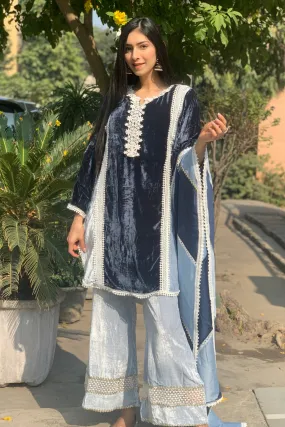 Makhmal Olive Kurta