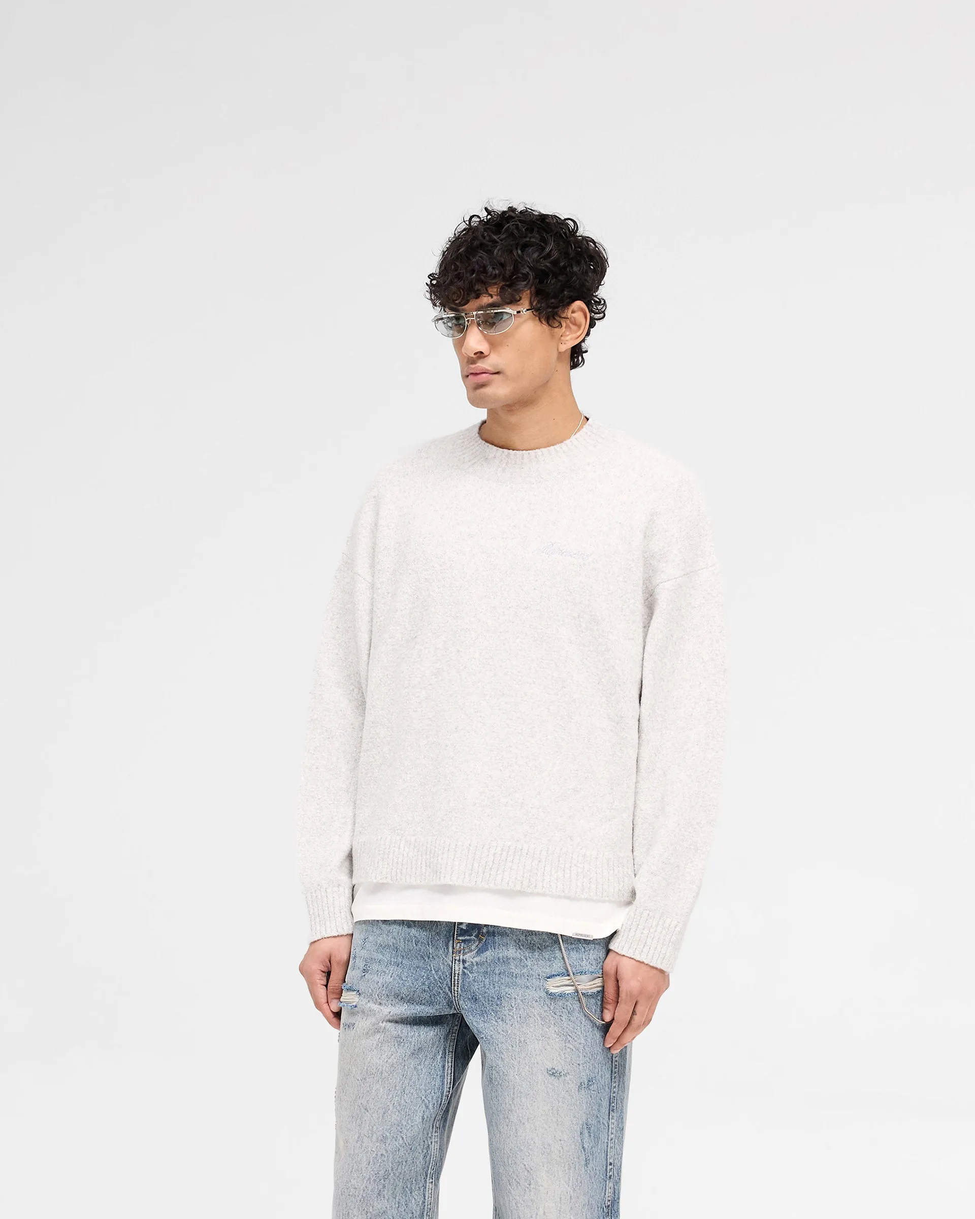 Marled Knit Jumper - Ice Grey Marl