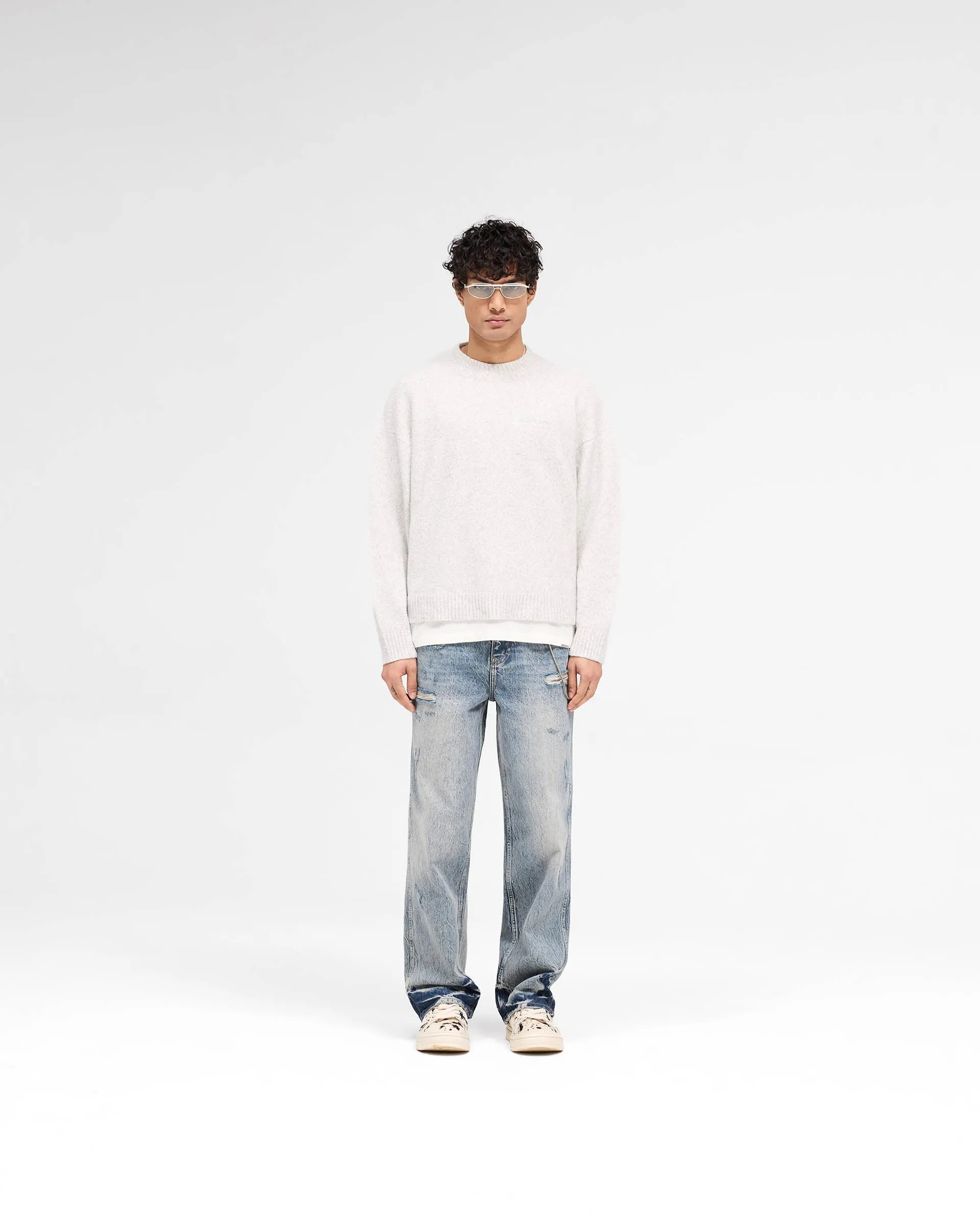 Marled Knit Jumper - Ice Grey Marl