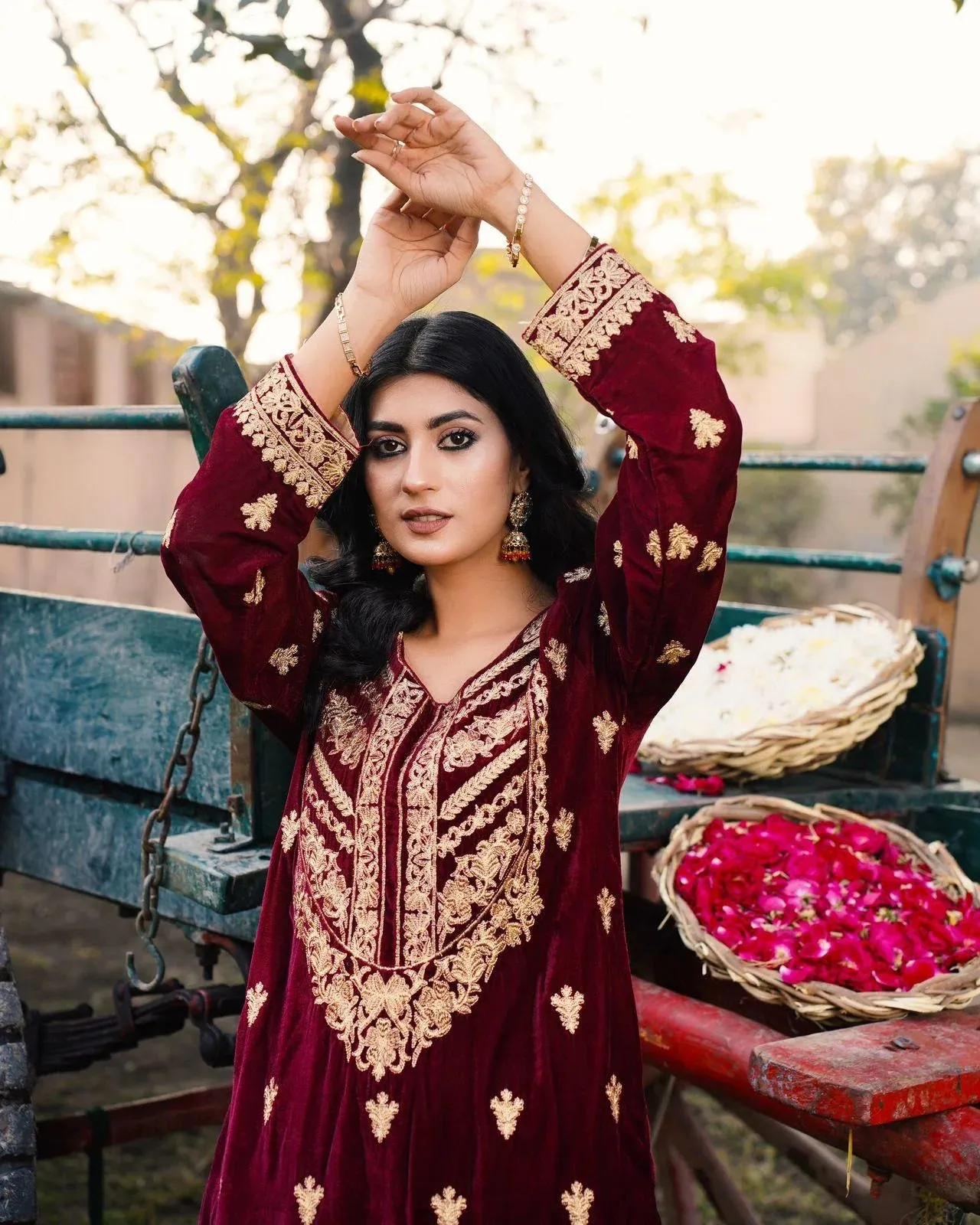 Maroon Dilruba Velvet 2pc