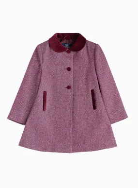 Matilda Swing Coat in Pink Herringbone