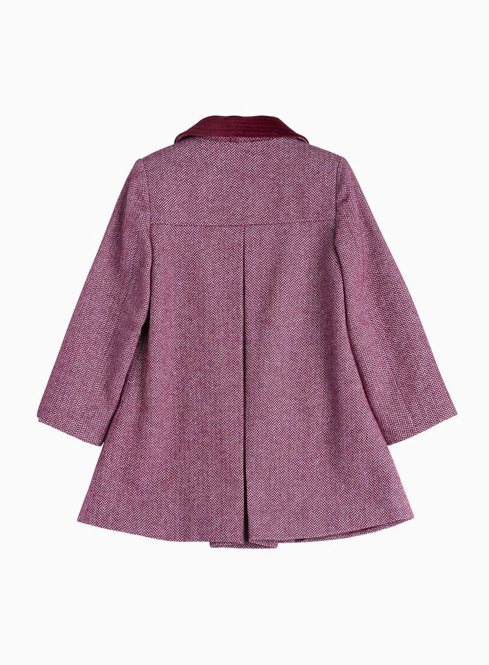 Matilda Swing Coat in Pink Herringbone