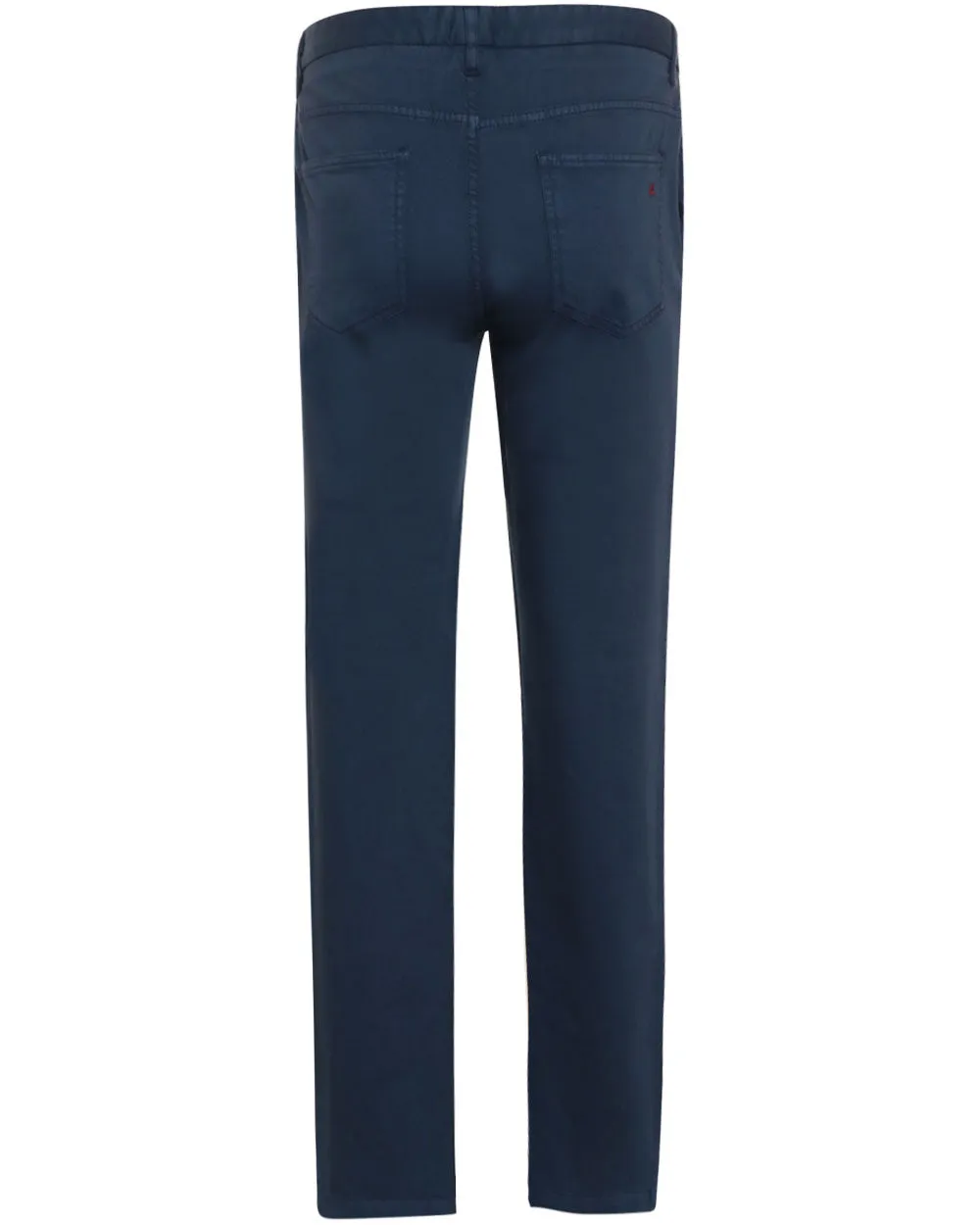 Medium Blue Cotton Blend Garment Dyed Chino Pant