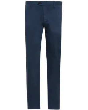 Medium Blue Cotton Blend Garment Dyed Chino Pant