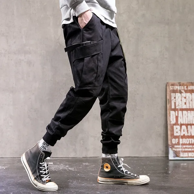 Mens Cargo Pants Men Fashion 2021 Green Solid Joggers Hip Hop Harajuku Japanese Streetwear Trousers Male Pants Men