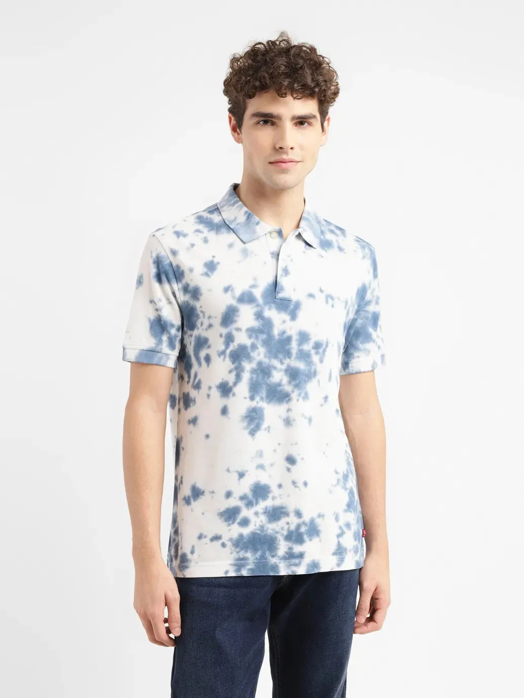 Men's Tie -Dye Slim Fit Polo T-shirt