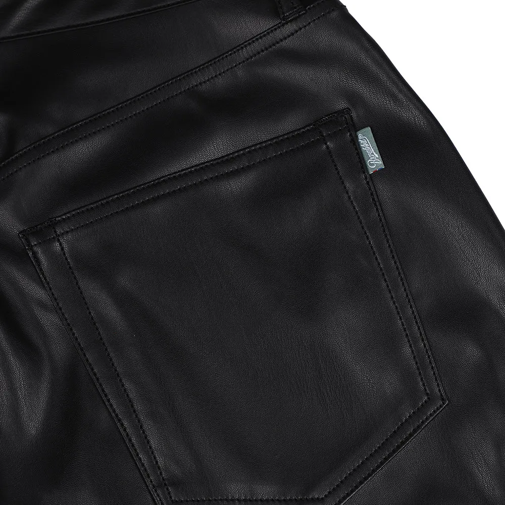 MID90 BAGGY VEGAN LEATHER PANTS BLACK