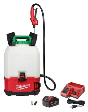 Milwaukee M18 2820-21PS Backpack Sprayer Kit, 4 gal Tank, 25 ft Spray Range :EA: QUANTITY: 1