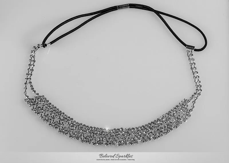 Mina Crystal Cluster Stretch Headband | Rhinestone