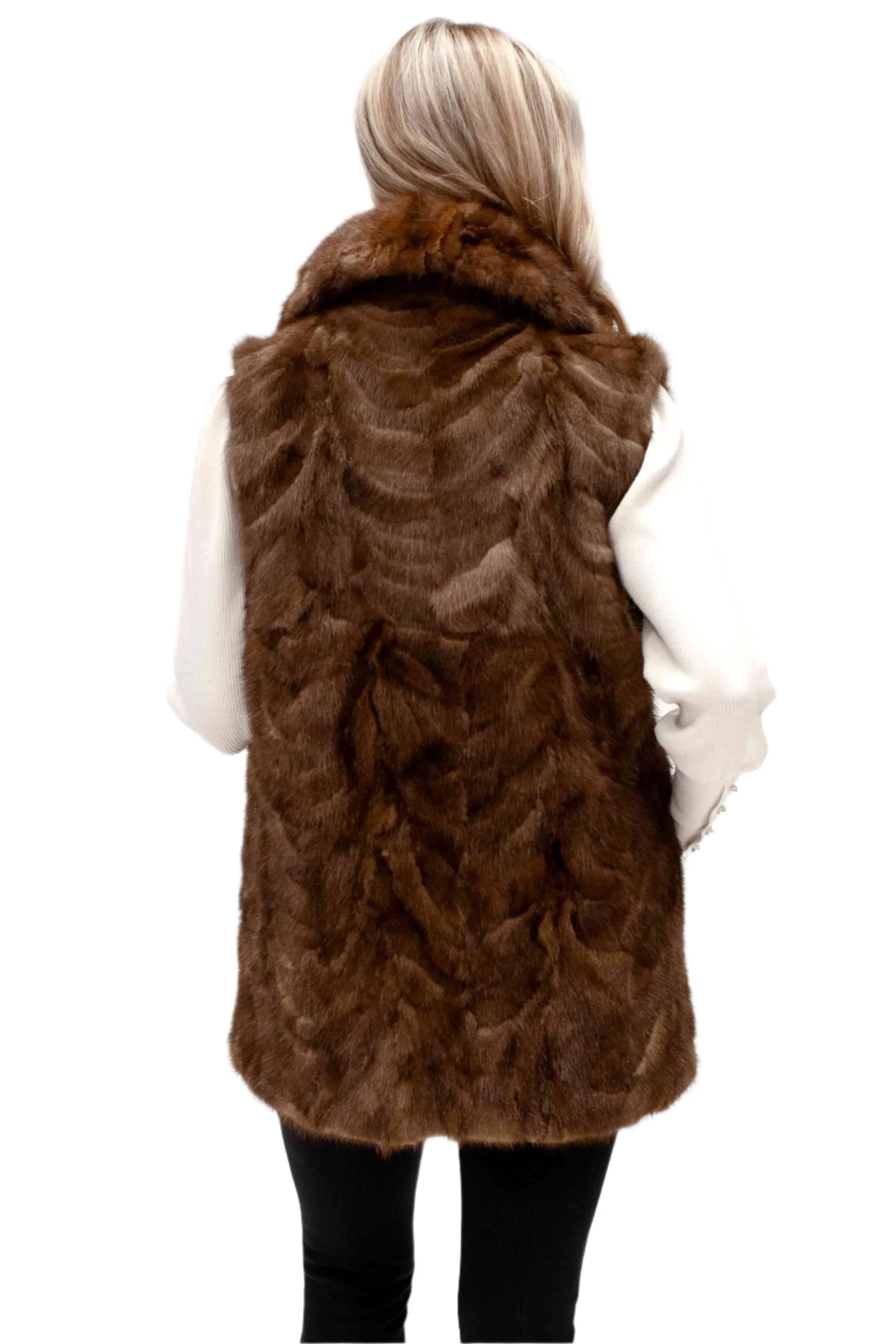 Mink Fur Vest with Shawl Collar