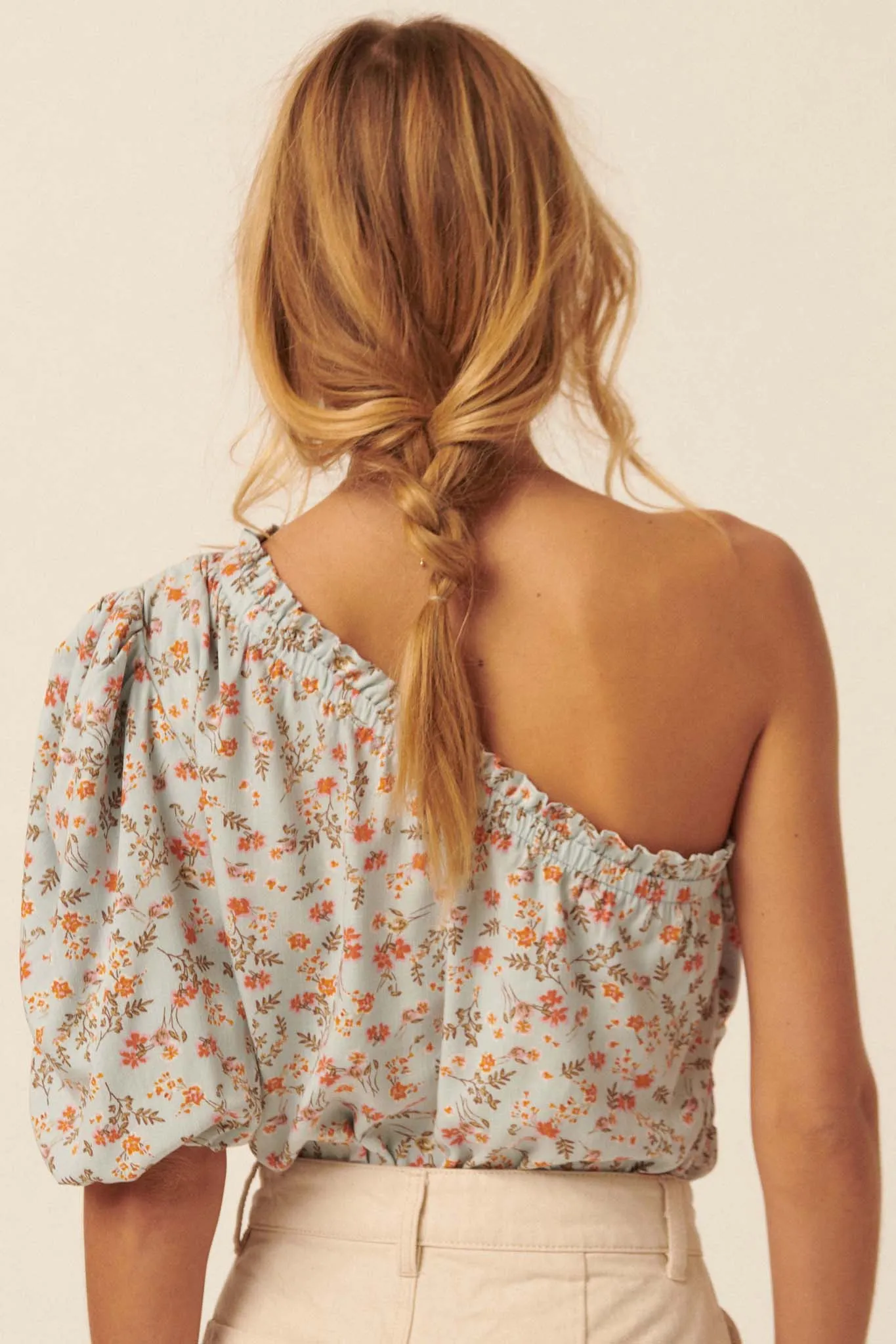 Morning Bloom Floral-Print One-Shoulder Bodysuit