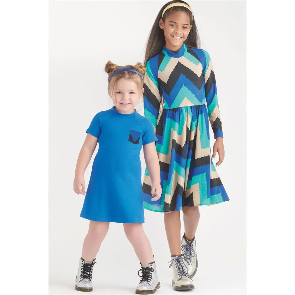 New Look Sewing Pattern N6773 Children's and Girls' Knit Dresses