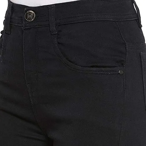 Nifty Women's Denim Stretchable Slim Fit High Waist Jeans (1393N_BLK_36_Black_36)