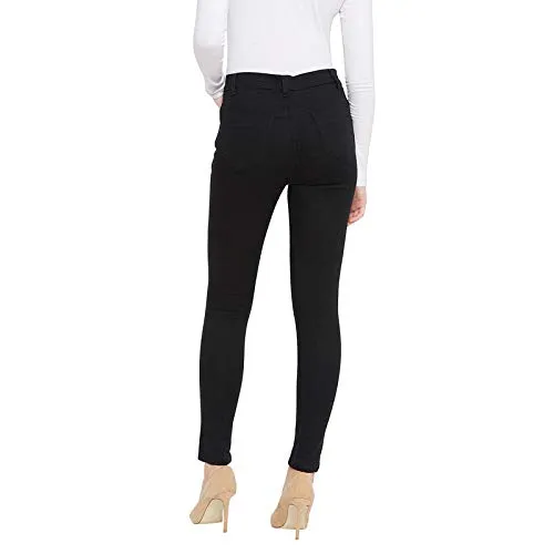 Nifty Women's Denim Stretchable Slim Fit High Waist Jeans (1393N_BLK_36_Black_36)