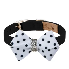 Nouveau Bow Collar — Black   White Polka Dot