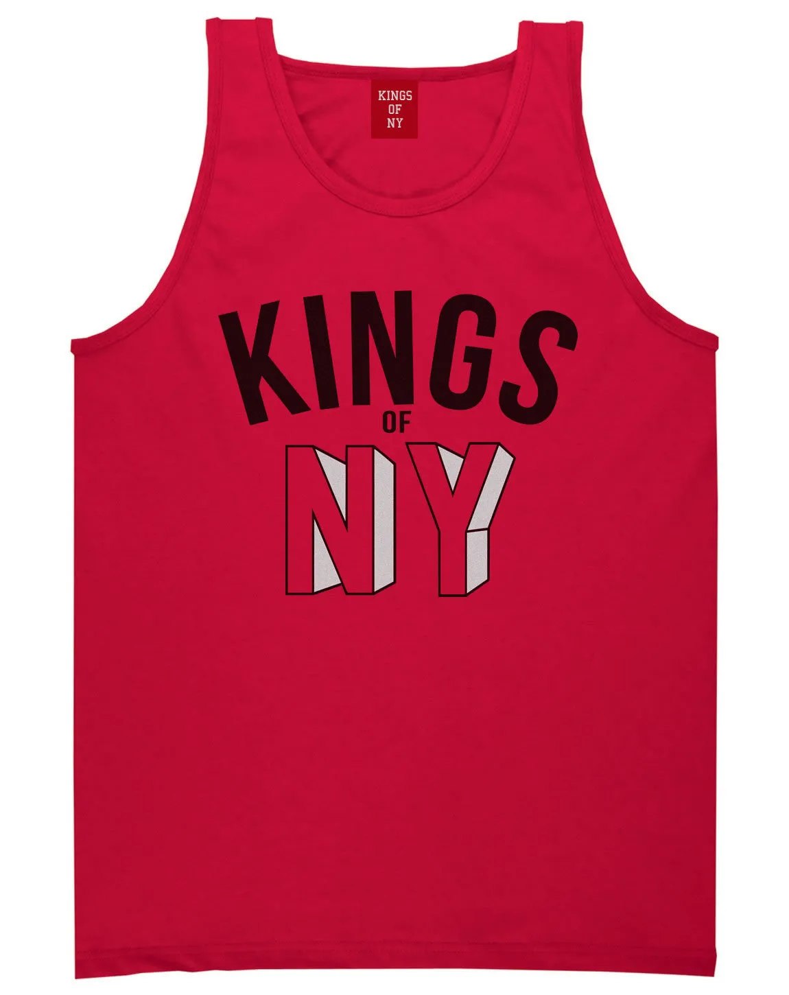 NY Red Block Letter Printed Tank Top