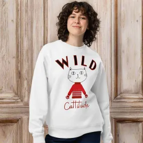 Organic Cotton Cat Sweatshirt – Wild Cattitude Design