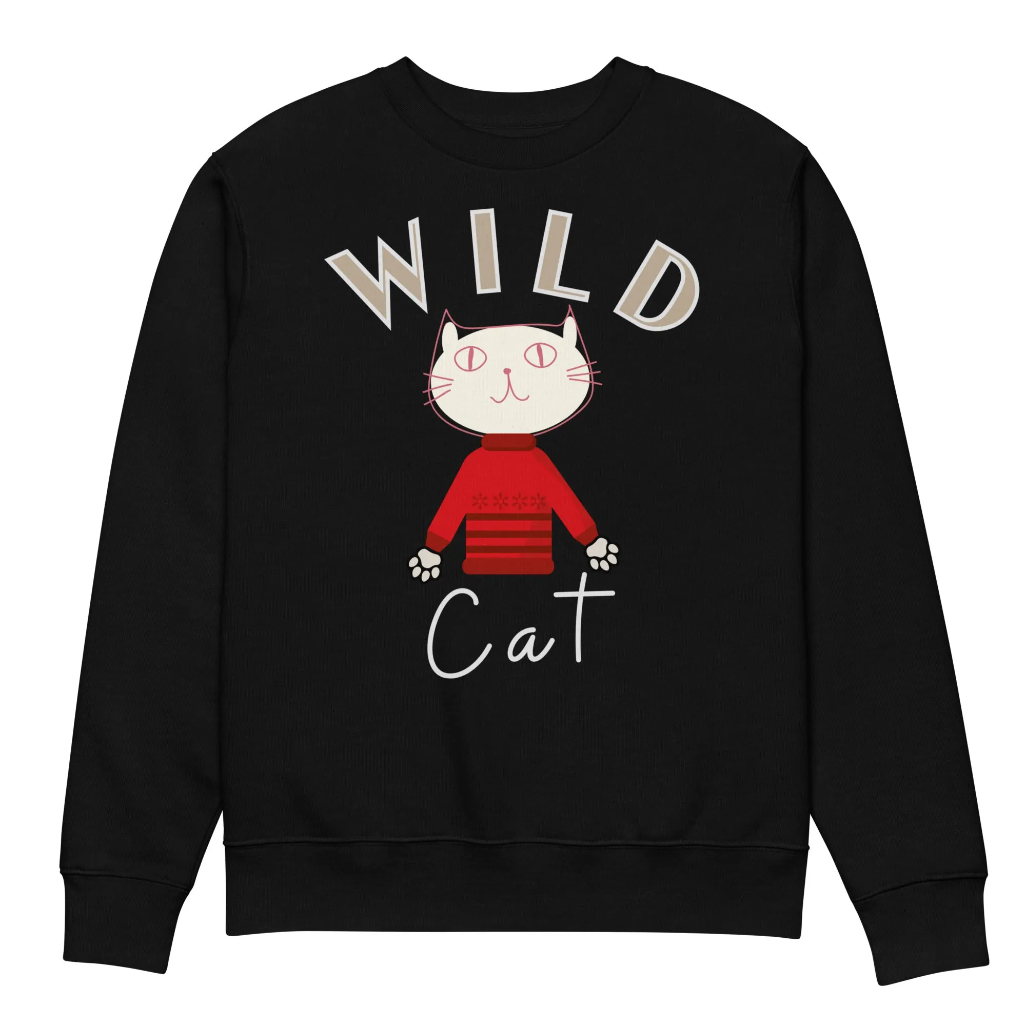 Organic Cotton Cat Sweatshirt – Wild Cattitude Design