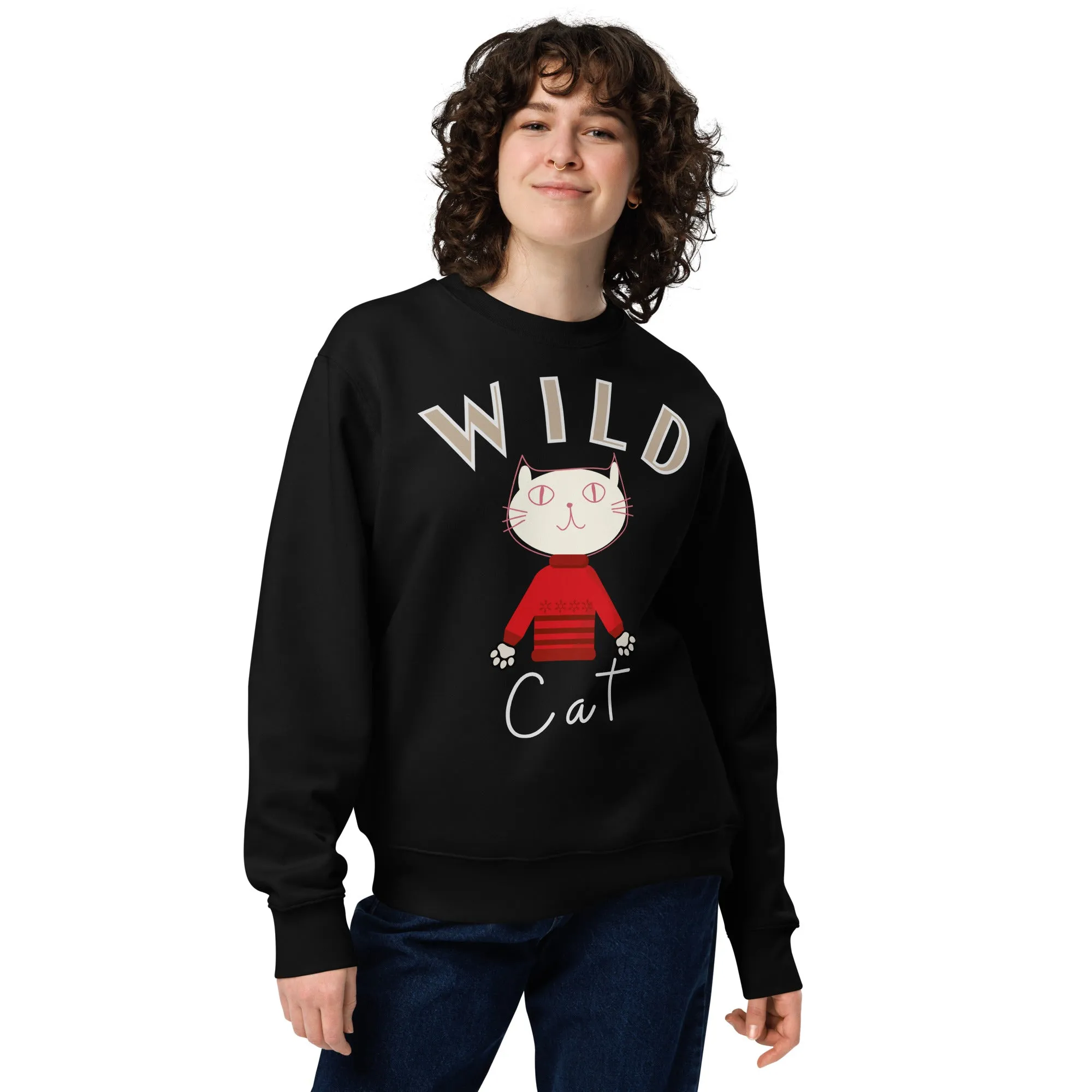 Organic Cotton Cat Sweatshirt – Wild Cattitude Design