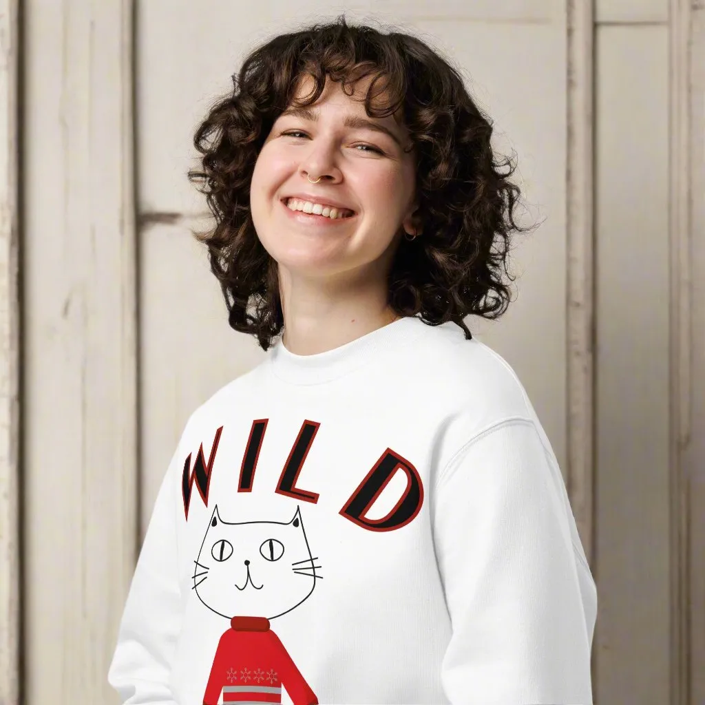 Organic Cotton Cat Sweatshirt – Wild Cattitude Design