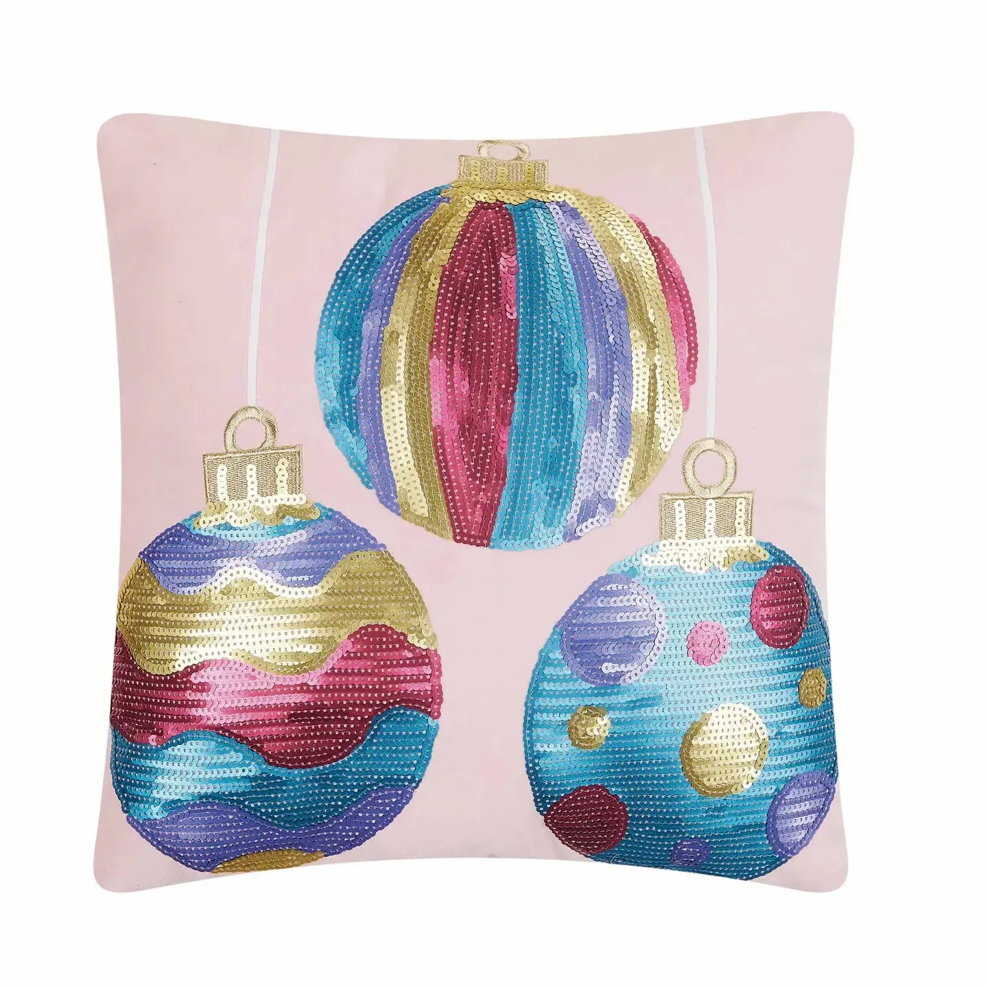 Ornament Sequin Embroidered Pillow