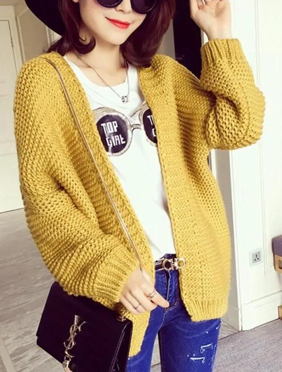 OVERSIZED DOUBLE-KNIT CARDIGAN