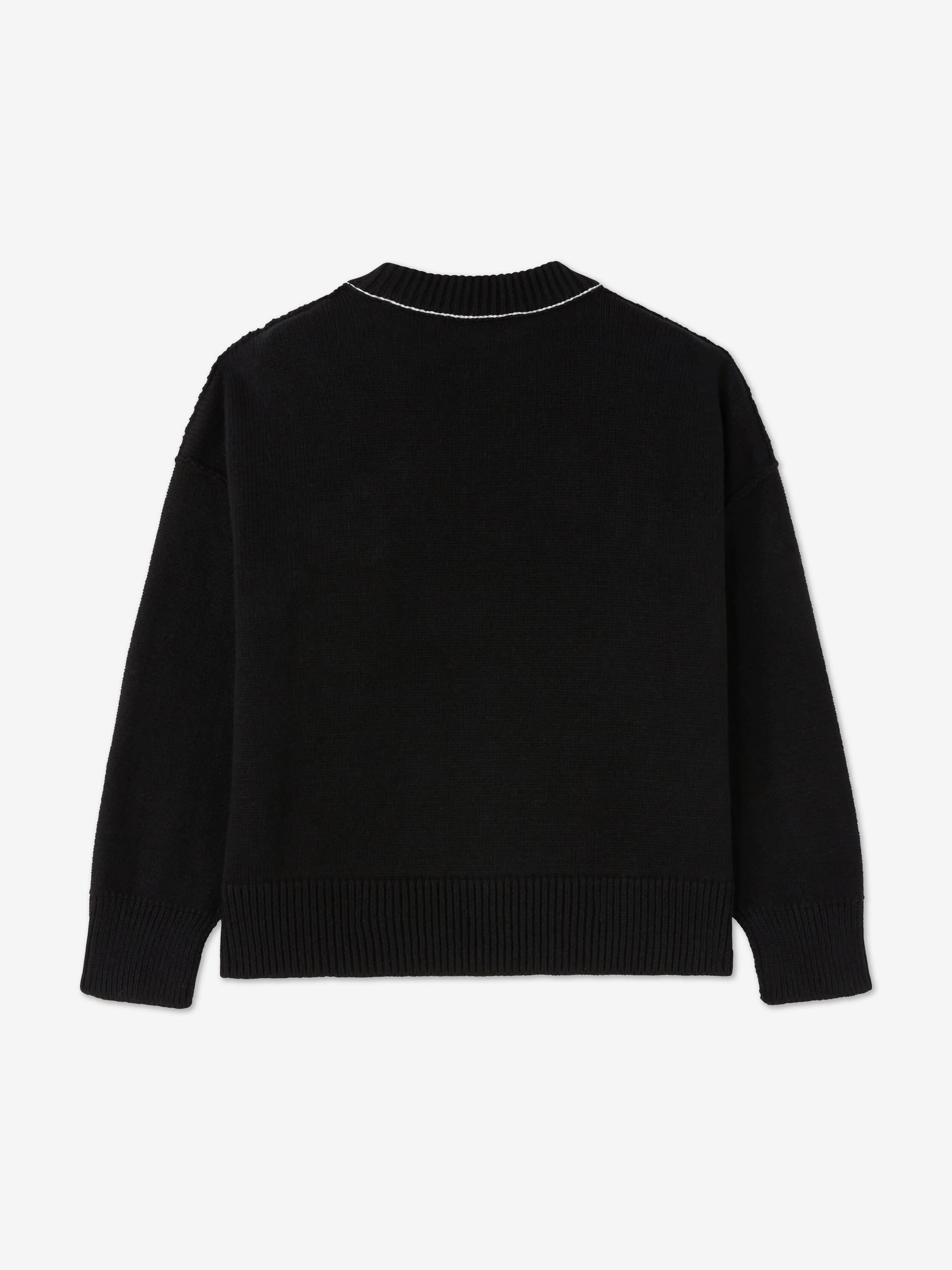 Palm Angels Kids Curved Logo Jumper in Black