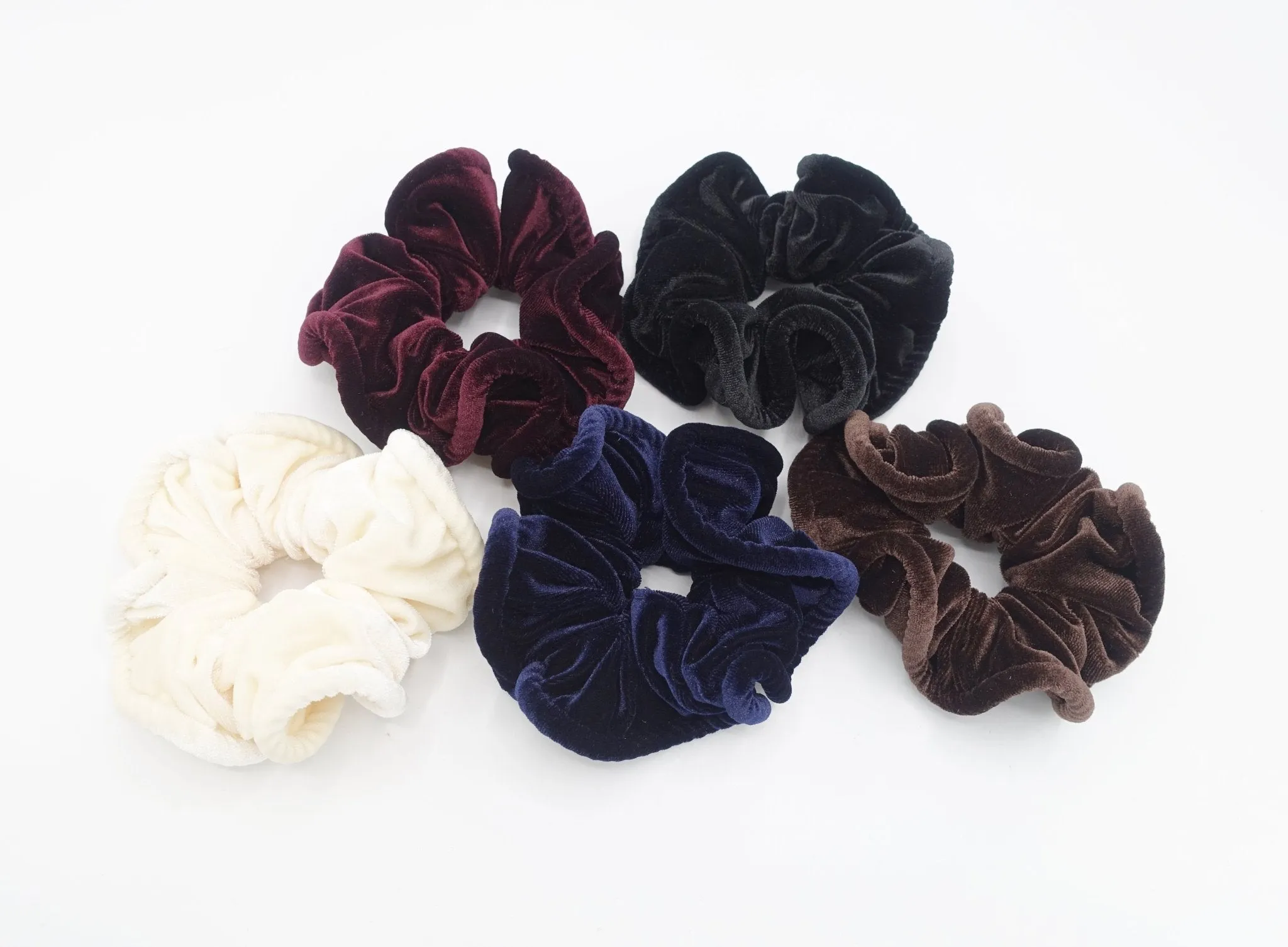 pipe edge solid velvet scrunchies medium scrunchie women hair accessories