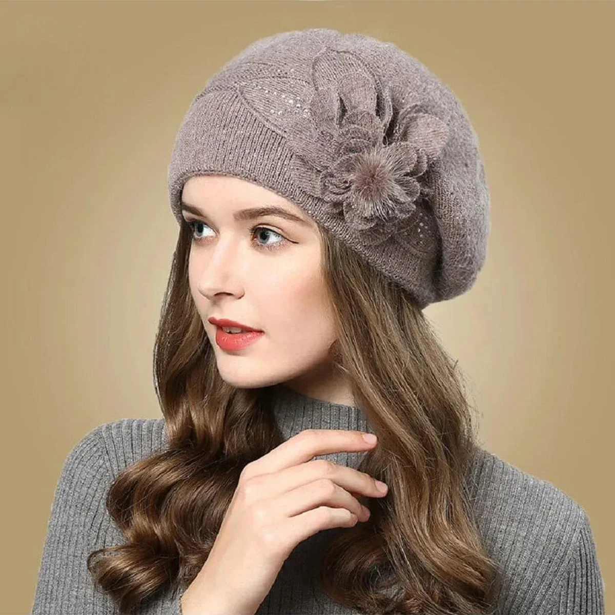 Plushed Rabbit Hair Ear Protection Hat - Fashionable and Versatile