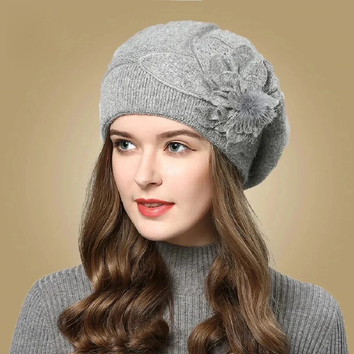 Plushed Rabbit Hair Ear Protection Hat - Fashionable and Versatile