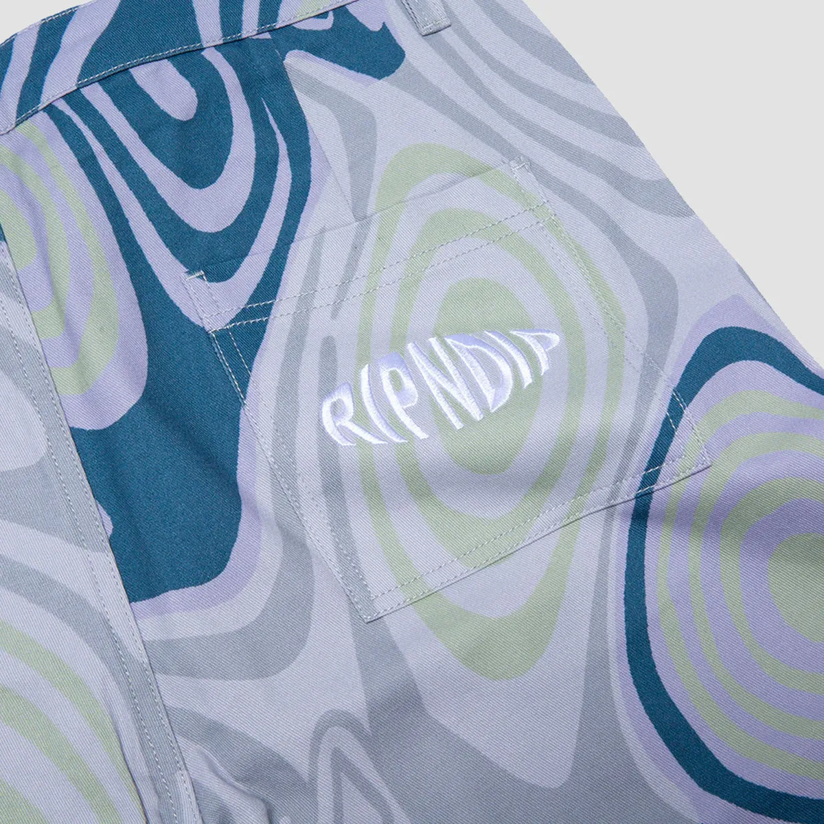 Ripndip Hypnotic Twill Shorts Grey/Lavender/Neon