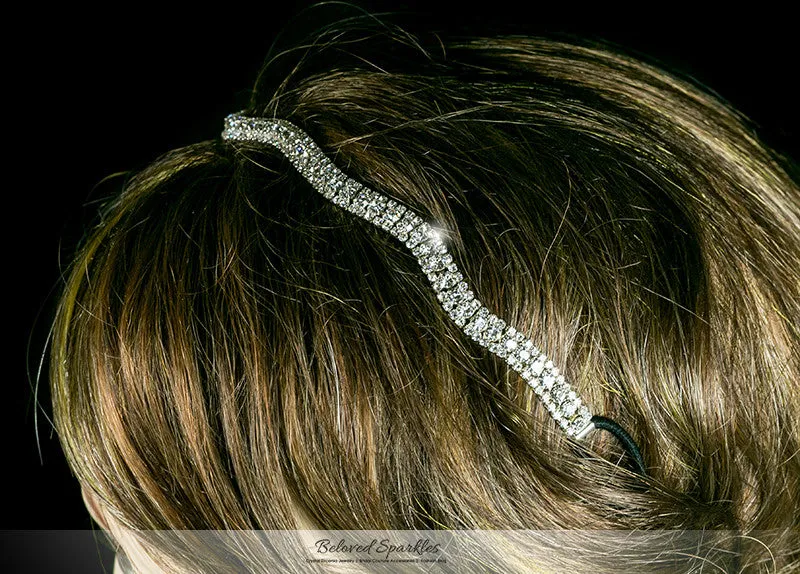 Rita Wavy Rhinestone Stretch Headband | Rhinestone