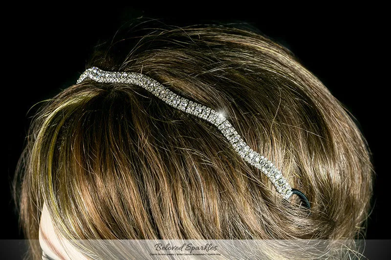 Rita Wavy Rhinestone Stretch Headband | Rhinestone