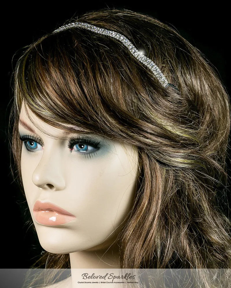 Rita Wavy Rhinestone Stretch Headband | Rhinestone