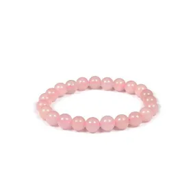 Rose Quartz Round Crystal Bracelet