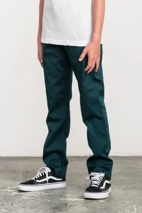 RVCA Weekday Boys Pants - Dark Forest