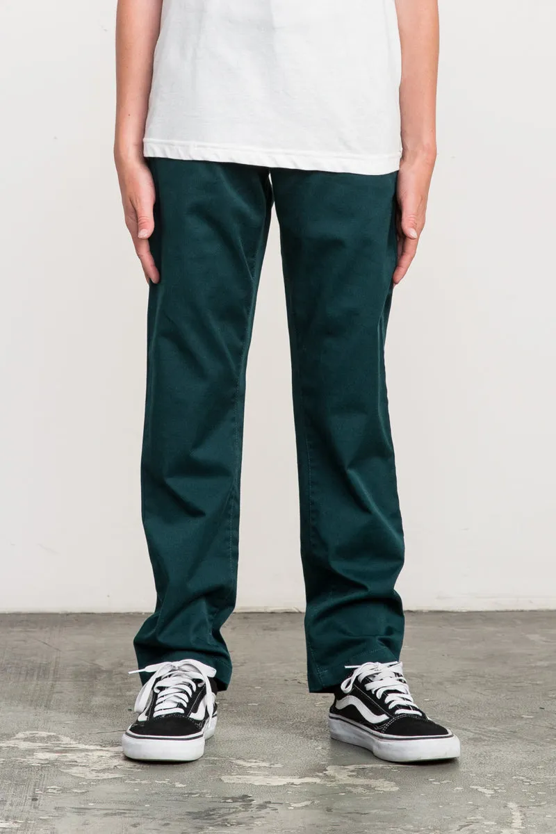 RVCA Weekday Boys Pants - Dark Forest