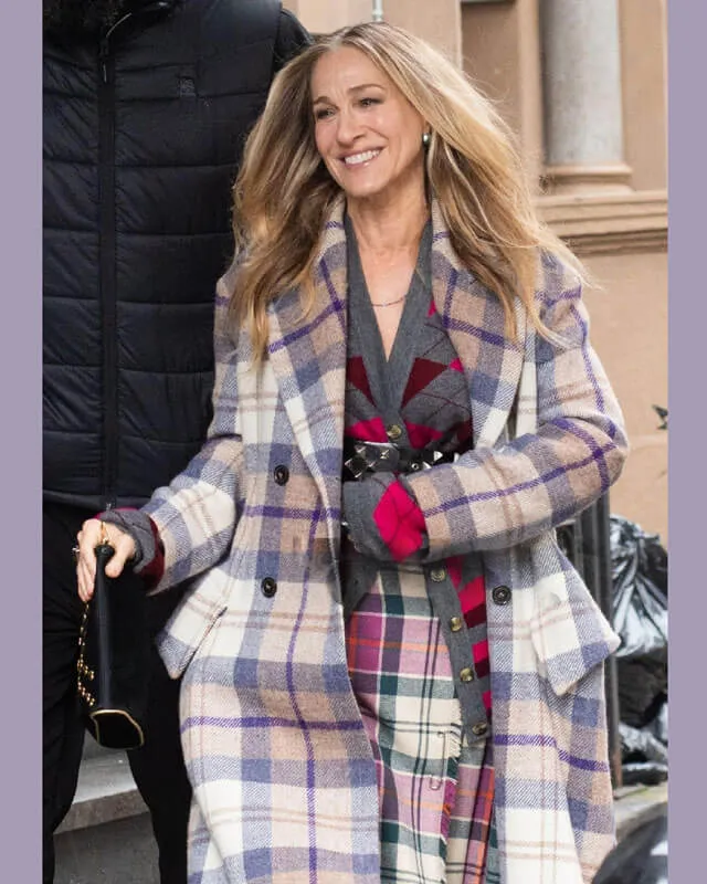 Sarah Jessica Parker And Just Like That Plaid Coat