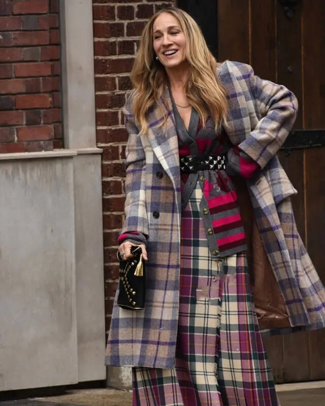 Sarah Jessica Parker And Just Like That Plaid Coat