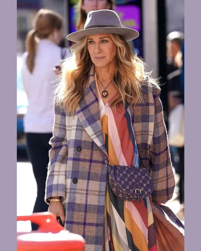 Sarah Jessica Parker And Just Like That Plaid Coat