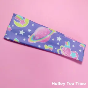 Saturn's wish purple stretchable headband [made to order]