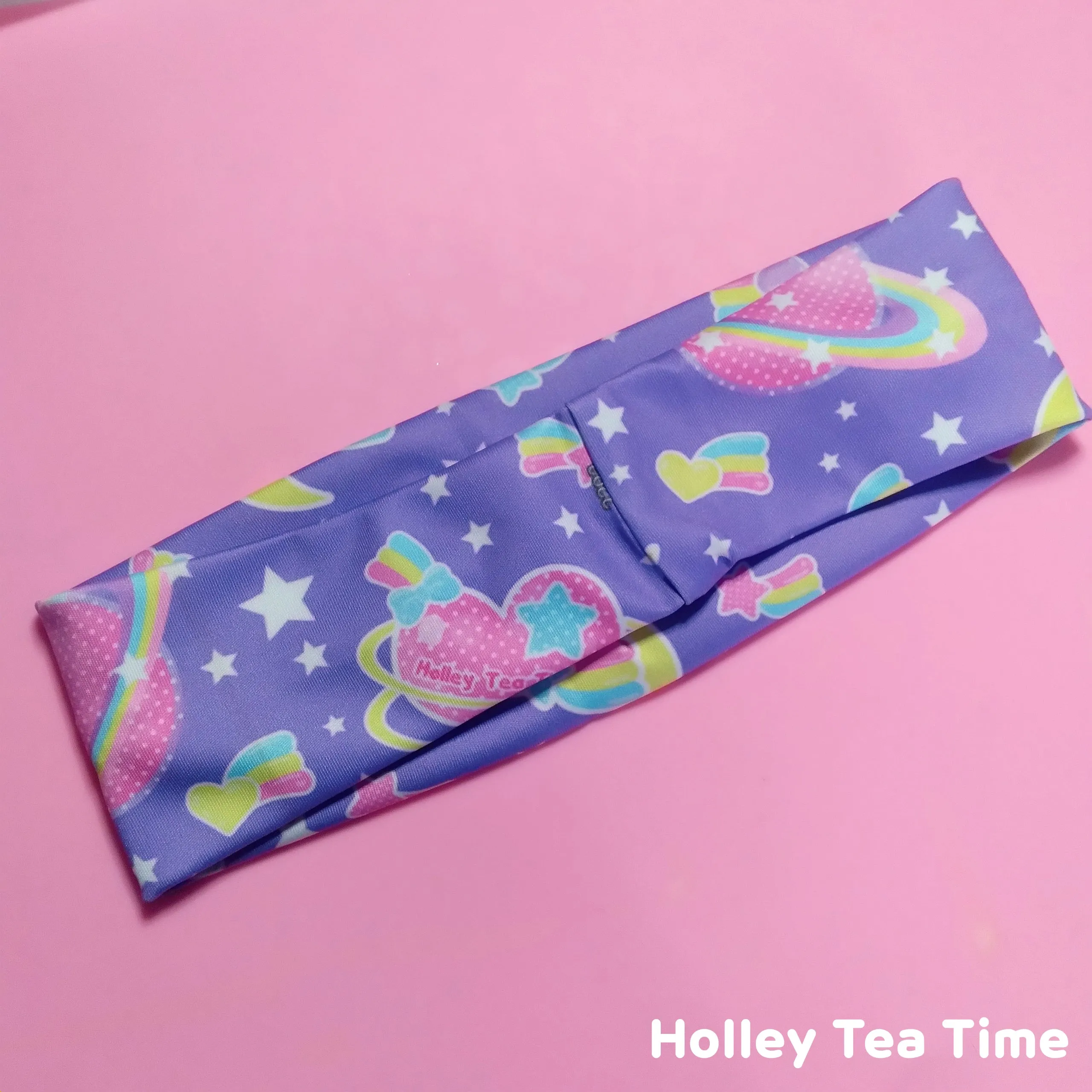 Saturn's wish purple stretchable headband [made to order]